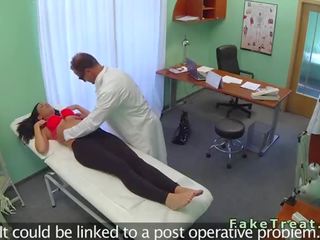 Beguiling tattooed patient fucking her medical practitioner in fake hospital