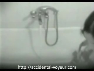 Voyeur -young Wife Masturbates In Tub With The Sho