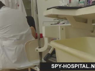 Pleasant brunette hospital hidden cam footage