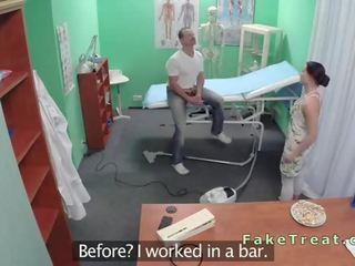 Healer fucks nurse and cleaning lady in fake hospital