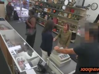 Some Dueche Bags Wife Sucks And Gets Nailed In The Pawnshop