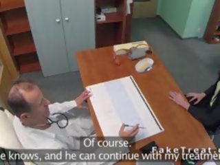 Slim Brunette Takes Doctors johnson In An Office